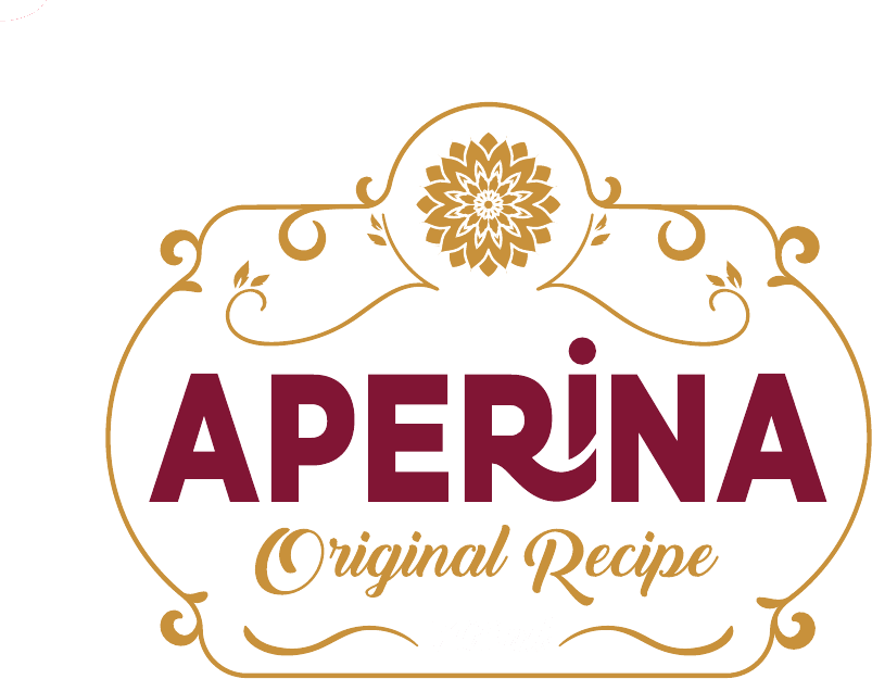 Aperina ornate emblem with botanical background